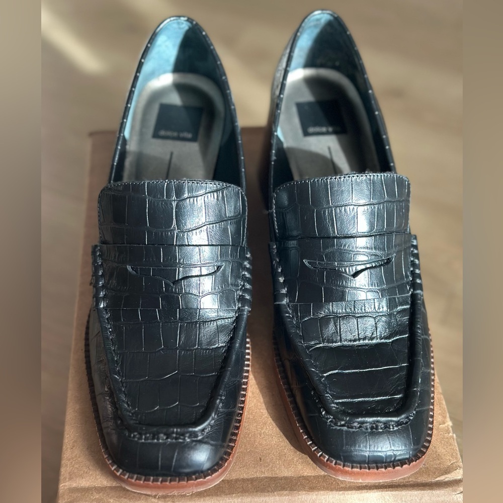 Dolce Vita Croc-Embossed Talie Loafer Pump